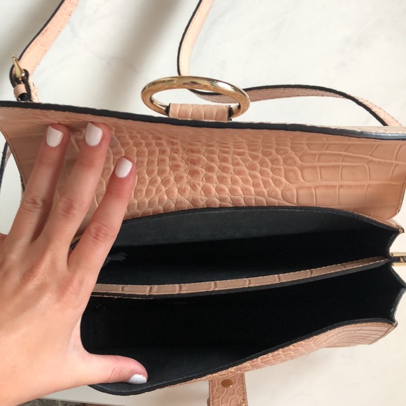 & Other Stories Croc Embossed Shoulder Bag - Picture 3 of 4